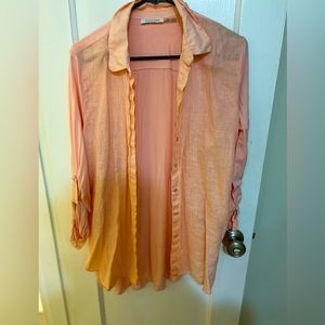 Calvin Klein linen and knit button down